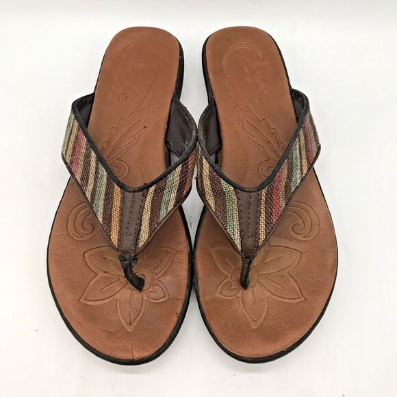 b.o.c. Born Concept Zeva Striped Thong Sandals Women's 9 Flip Flops Western Boho - Picture 5 of 11